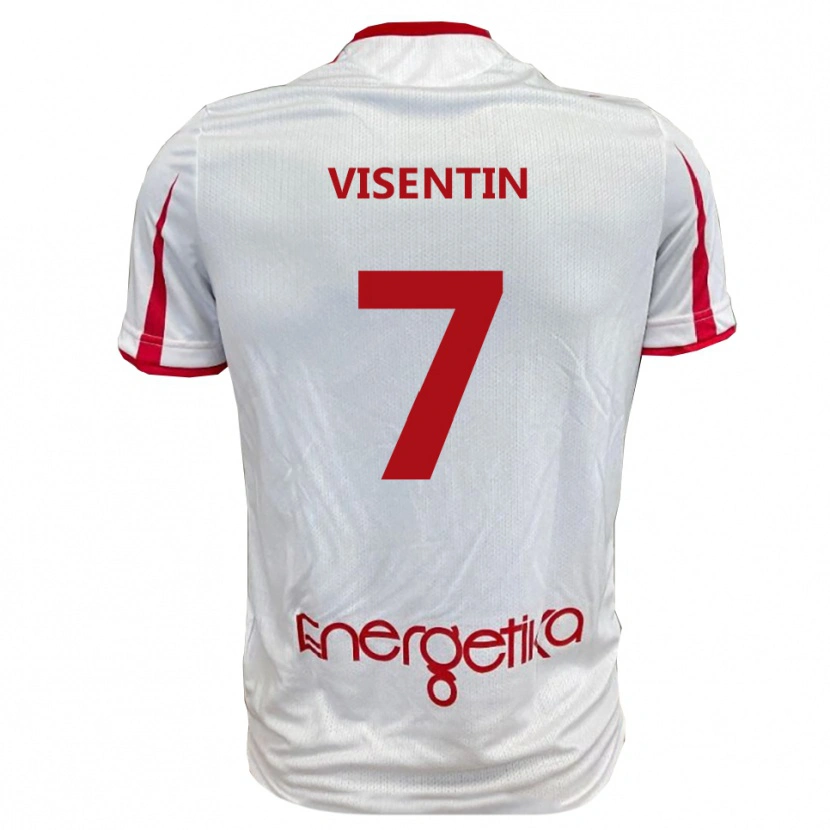 Danxen Women Filippo Visentin #7 White Red Home Jersey 2025/26 T-Shirt