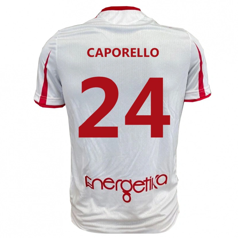 Danxen Women Edoardo Caporello #24 White Red Home Jersey 2025/26 T-Shirt