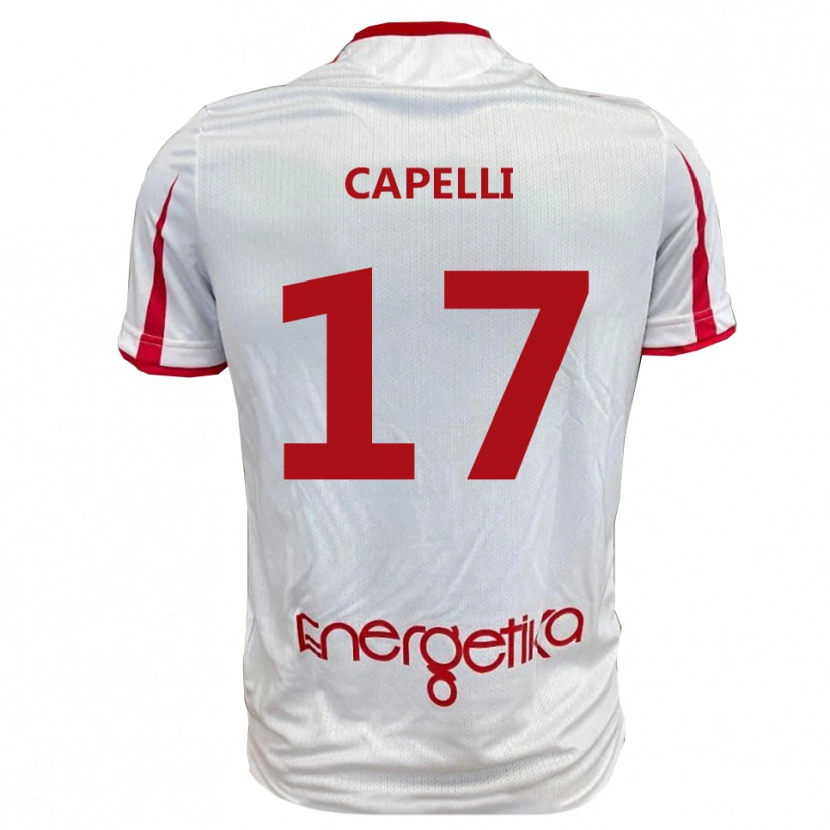 Danxen Women Alessandro Capelli #17 White Red Home Jersey 2025/26 T-Shirt