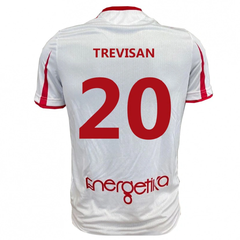 Danxen Women Francesco Trevisan #20 White Red Home Jersey 2025/26 T-Shirt