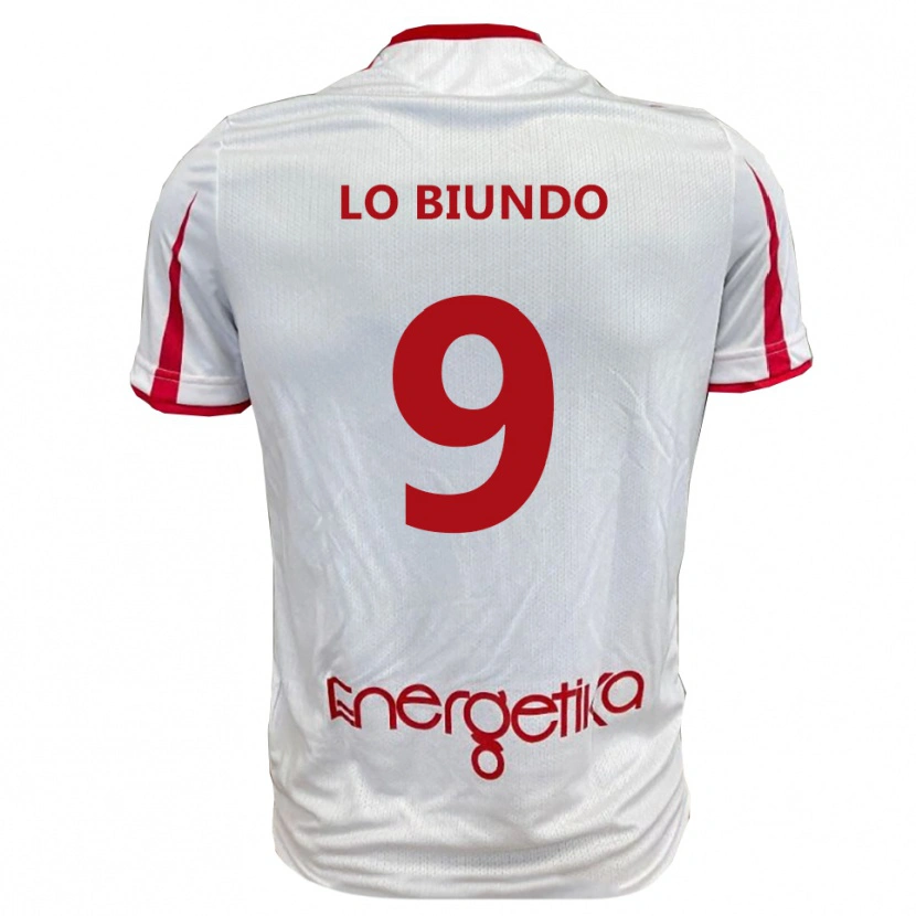 Danxen Women Emiliano Lo Biundo #9 White Red Home Jersey 2025/26 T-Shirt