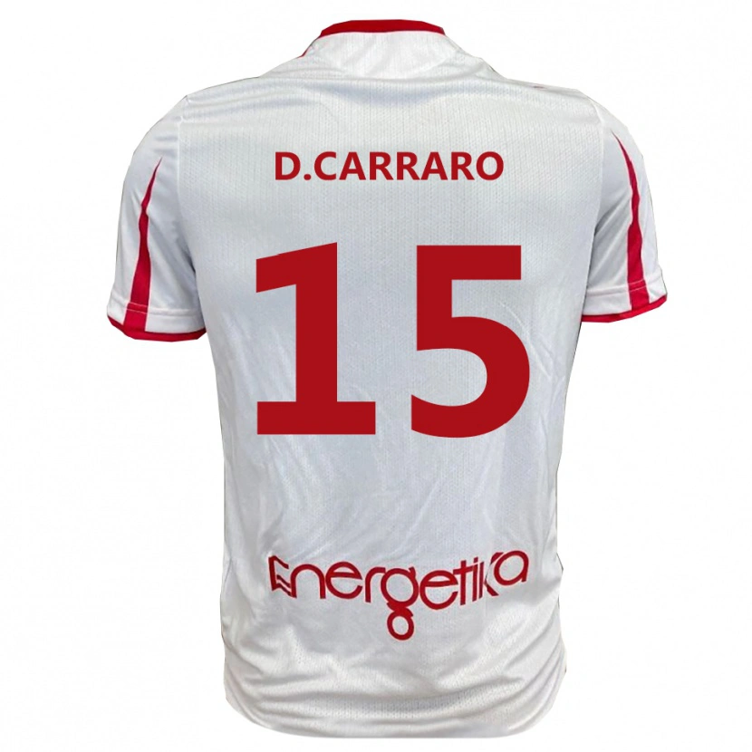 Danxen Women Davide Carraro #15 White Red Home Jersey 2025/26 T-Shirt
