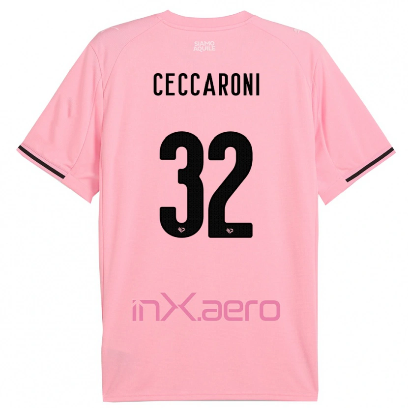Danxen Women Pietro Ceccaroni #32 Pink Black Home Jersey 2025/26 T-Shirt