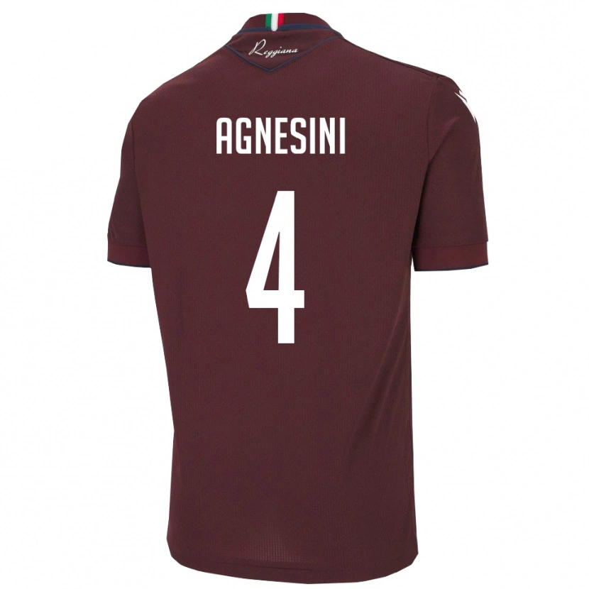 Danxen Women Alessandro Agnesini #4 Burgundy White Home Jersey 2025/26 T-Shirt