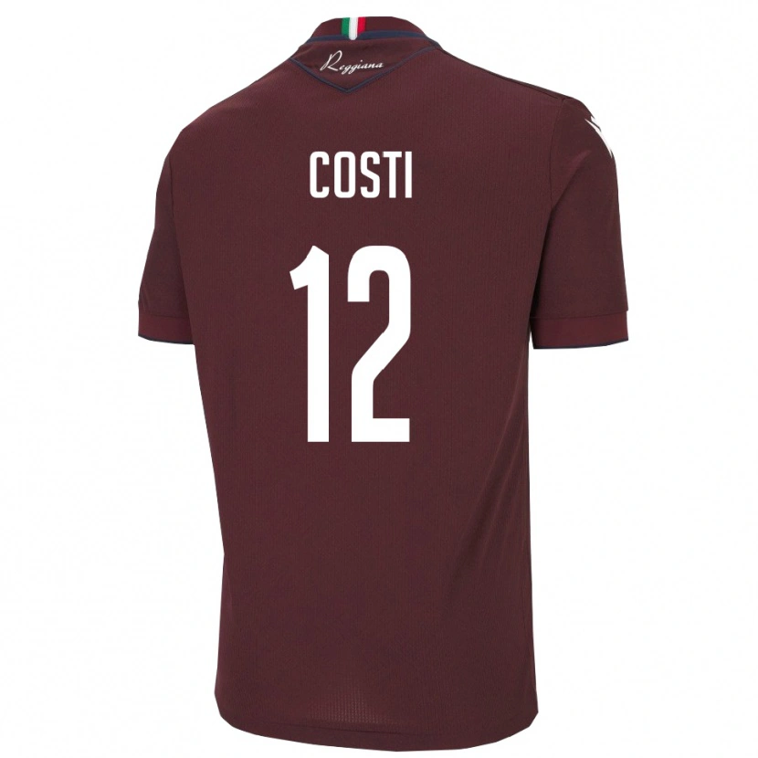Danxen Women Filippo Costi #12 Burgundy White Home Jersey 2025/26 T-Shirt