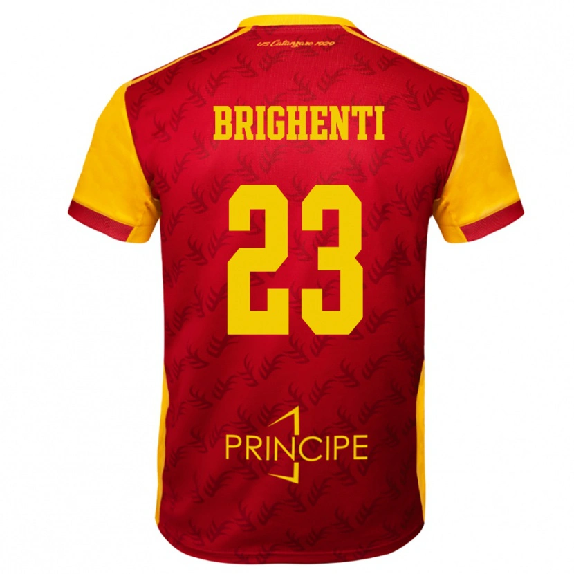 Danxen Women Nicolò Brighenti #23 Yellow Red Home Jersey 2025/26 T-Shirt