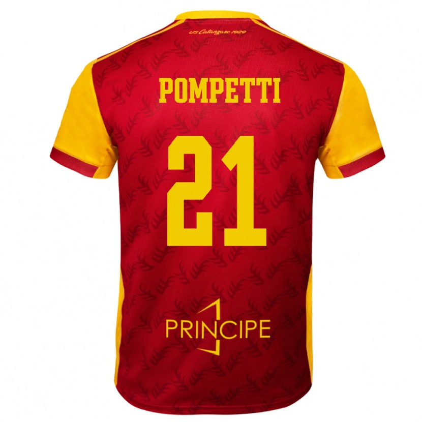 Danxen Women Marco Pompetti #21 Yellow Red Home Jersey 2025/26 T-Shirt