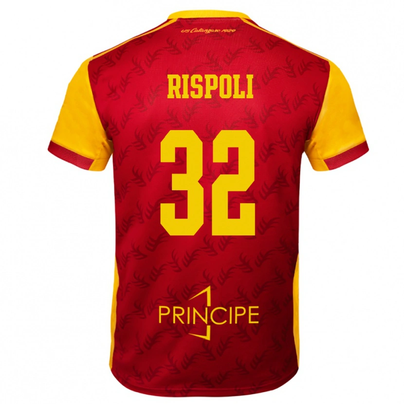 Danxen Women Fabio Rispoli #32 Yellow Red Home Jersey 2025/26 T-Shirt