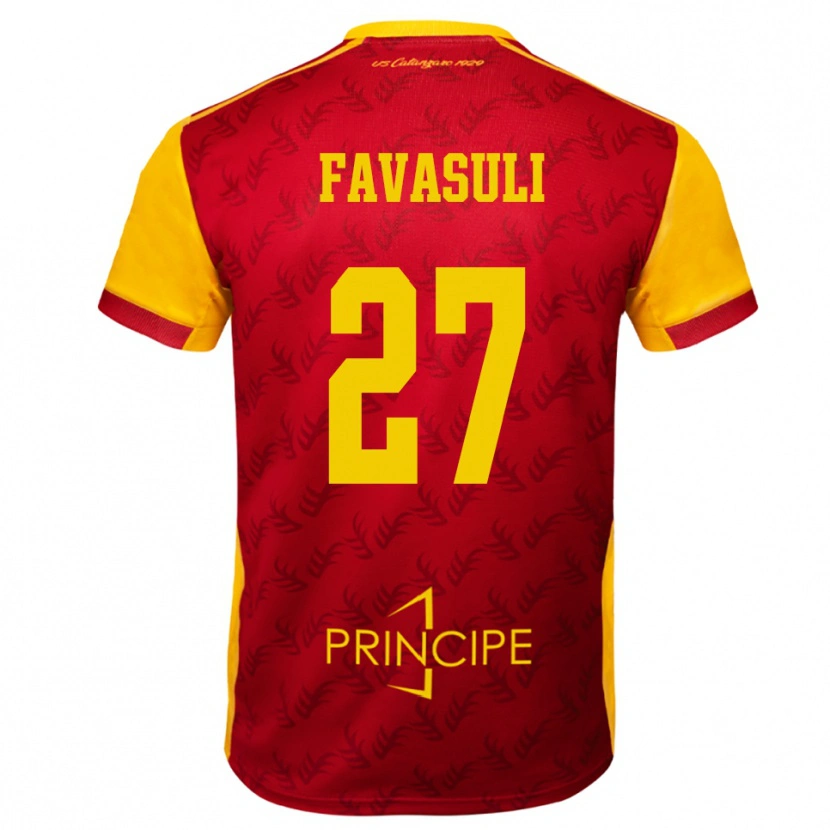 Danxen Women Costantino Favasuli #27 Yellow Red Home Jersey 2025/26 T-Shirt