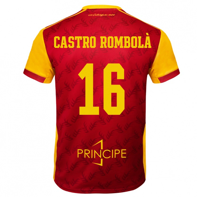 Danxen Women Carlo Castro Rombolà #16 Yellow Red Home Jersey 2025/26 T-Shirt