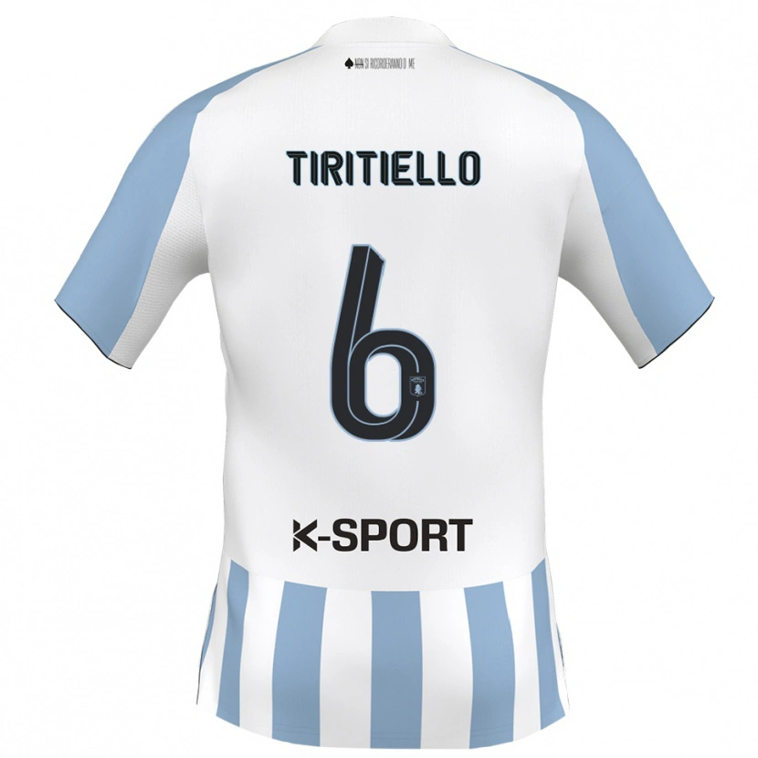 Danxen Women Andrea Tiritiello #6 White Sky Blue Home Jersey 2025/26 T-Shirt