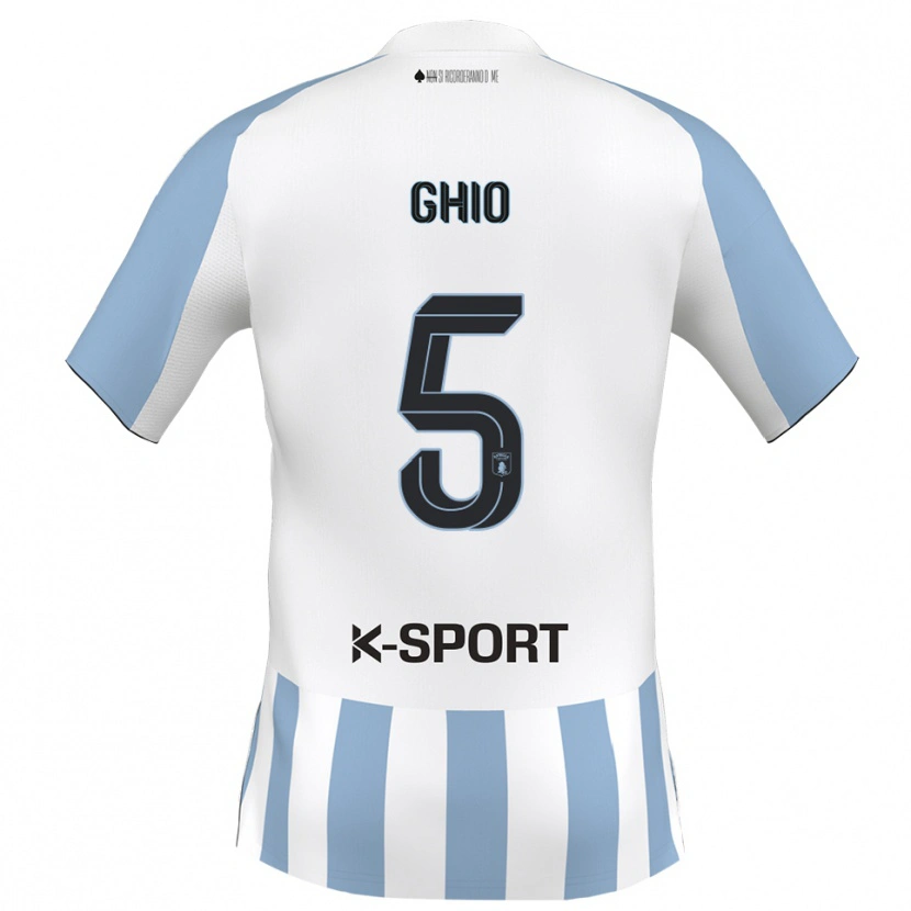 Danxen Women Umberto Ghio #5 White Sky Blue Home Jersey 2025/26 T-Shirt