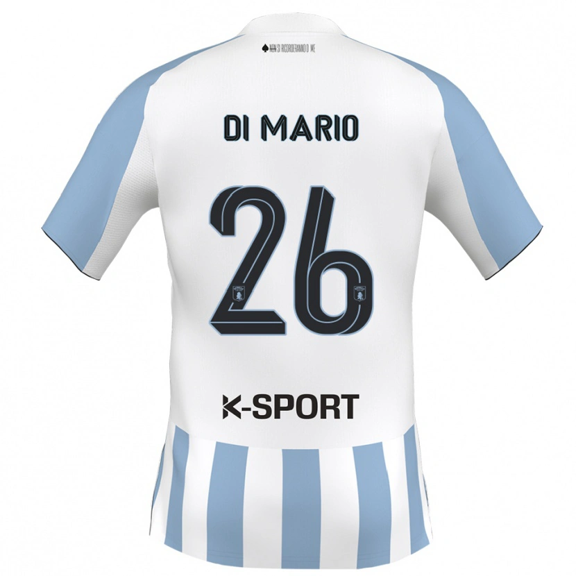 Danxen Women Stefano Di Mario #26 White Sky Blue Home Jersey 2025/26 T-Shirt