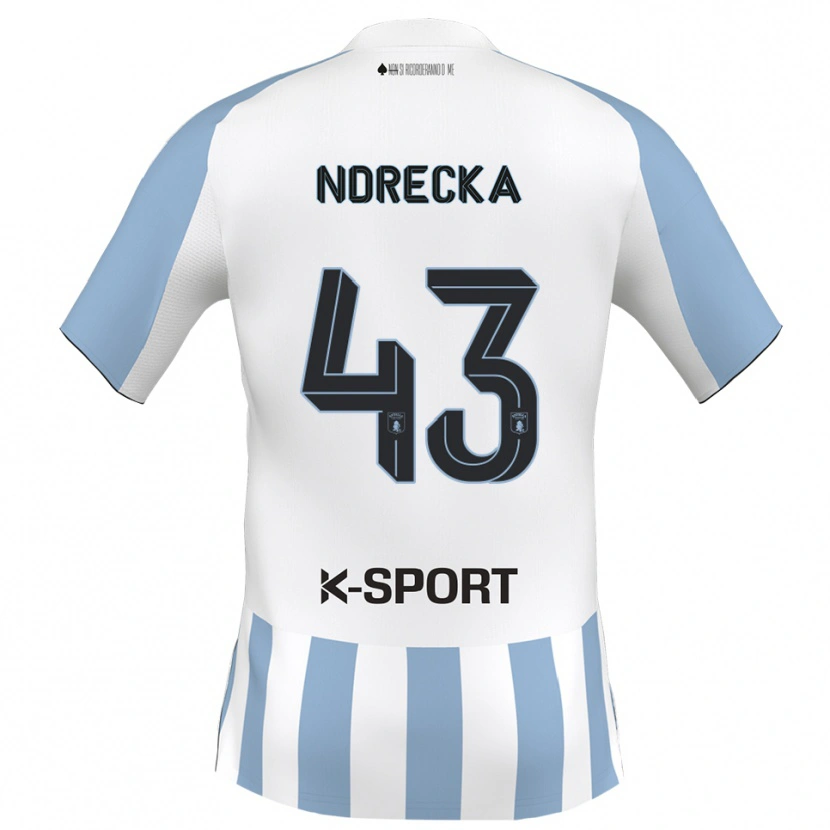 Danxen Women Angelo Ndrecka #43 White Sky Blue Home Jersey 2025/26 T-Shirt