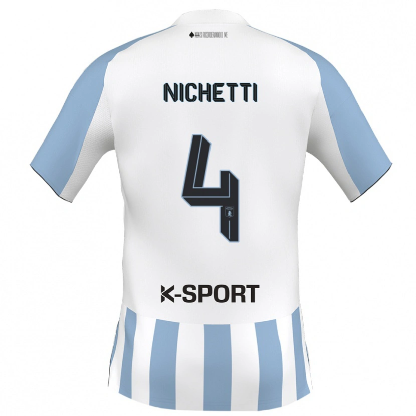Danxen Women Marco Nichetti #4 White Sky Blue Home Jersey 2025/26 T-Shirt