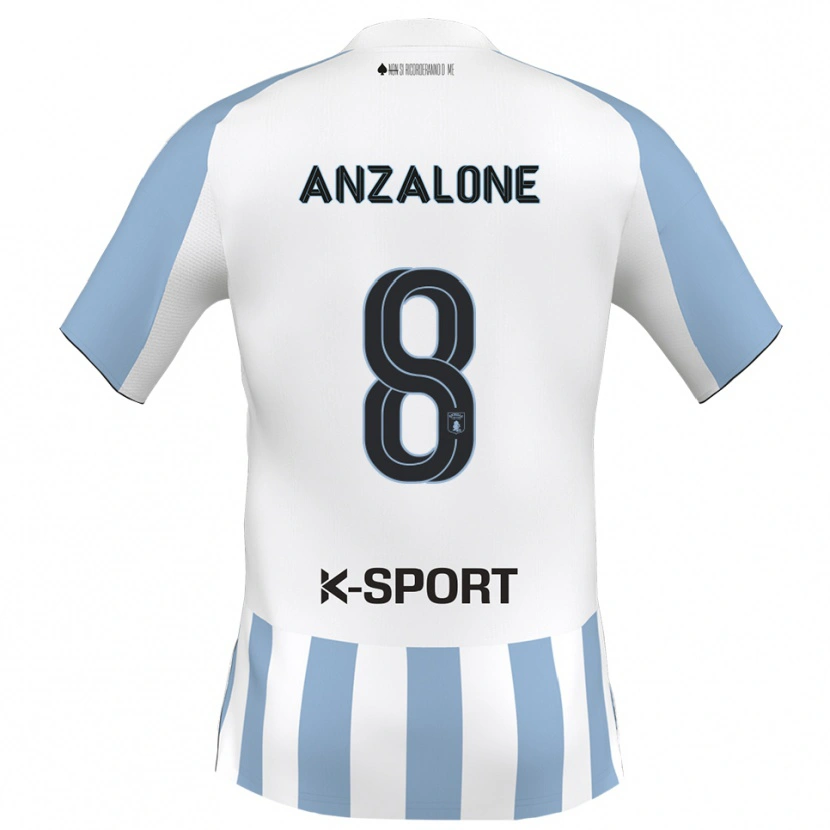 Danxen Women Mattia Anzalone #8 White Sky Blue Home Jersey 2025/26 T-Shirt