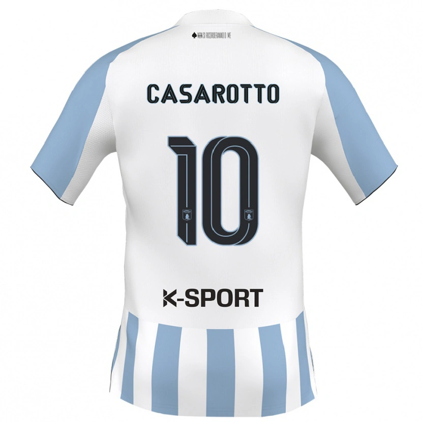 Danxen Women Matteo Casarotto #10 White Sky Blue Home Jersey 2025/26 T-Shirt