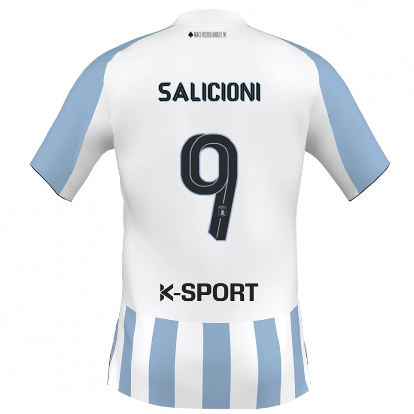 Danxen Women Fausto Salicioni #9 White Sky Blue Home Jersey 2025/26 T-Shirt
