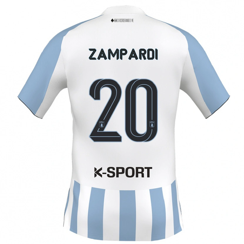Danxen Women Gabriele Zampardi #20 White Sky Blue Home Jersey 2025/26 T-Shirt