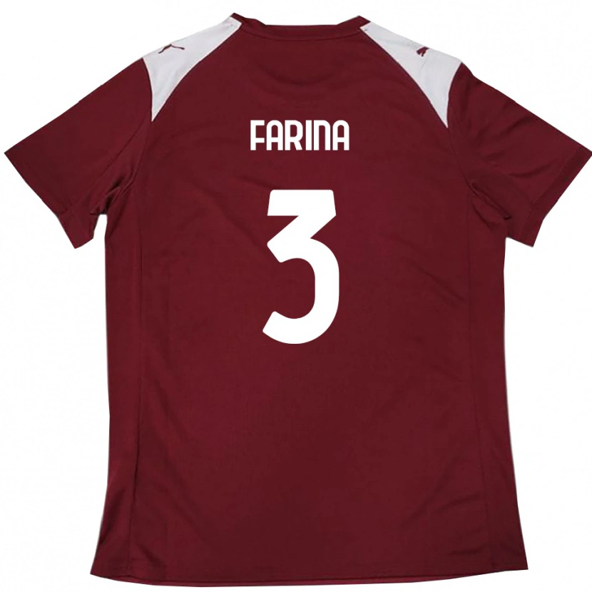 Danxen Women Alfredo Farina #3 Burgundy White Home Jersey 2025/26 T-Shirt