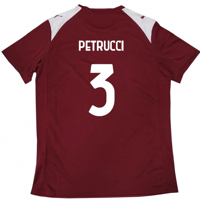 Danxen Women Francesco Petrucci #3 Burgundy White Home Jersey 2025/26 T-Shirt