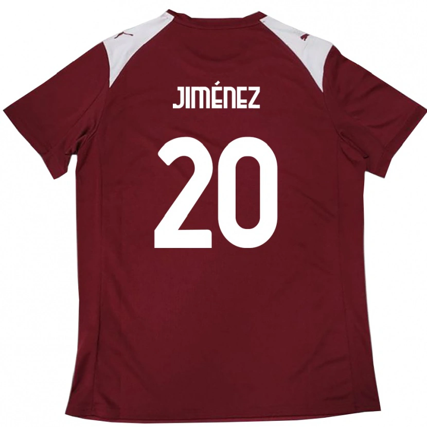 Danxen Women Kaleb Jiménez #20 Burgundy White Home Jersey 2025/26 T-Shirt