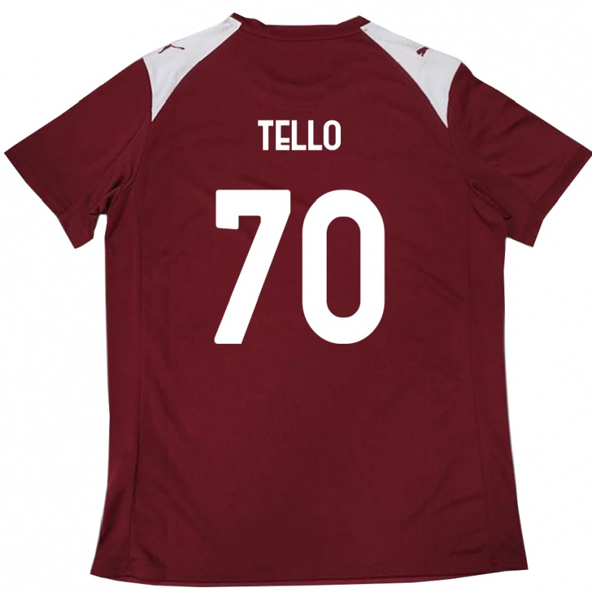 Danxen Women Andrés Tello #70 Burgundy White Home Jersey 2025/26 T-Shirt