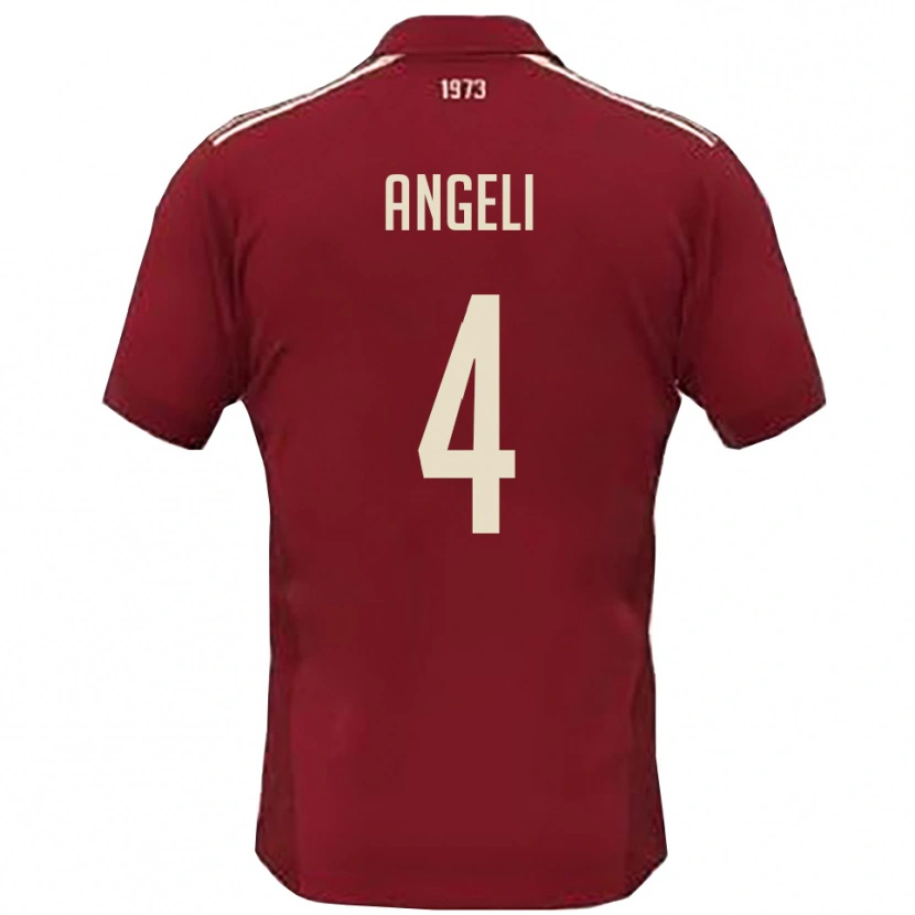 Danxen Women Matteo Angeli #4 Burgundy White Home Jersey 2025/26 T-Shirt