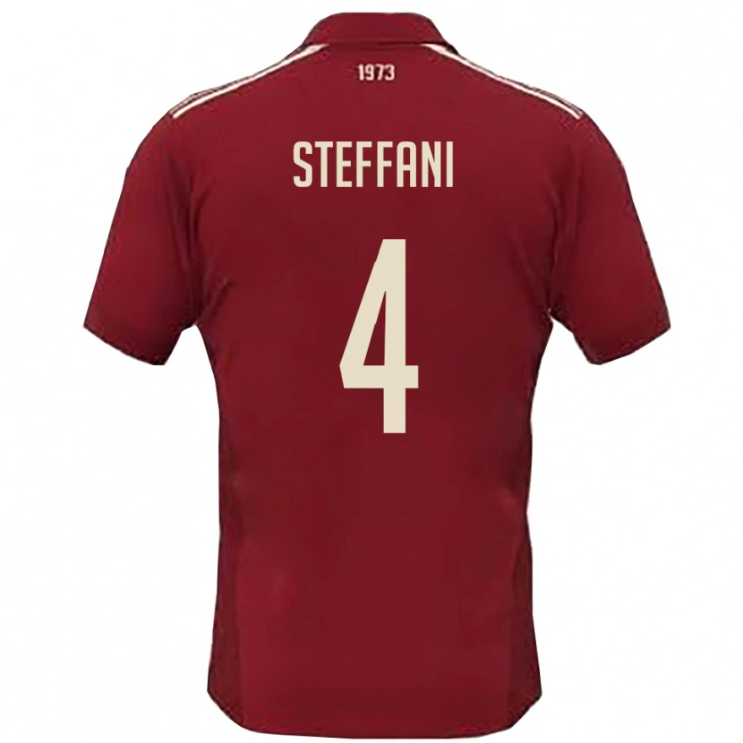 Danxen Women Riccardo Steffani #4 Burgundy White Home Jersey 2025/26 T-Shirt