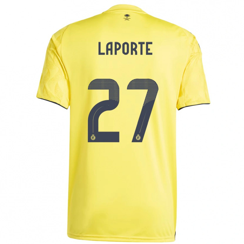 Danxen Women Aymeric Laporte #27 Yellow Black Home Jersey 2025/26 T-Shirt