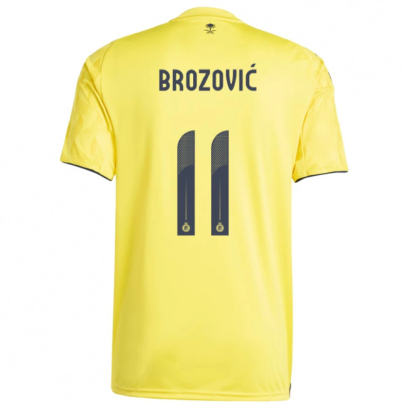 Danxen Women Marcelo Brozović #11 Yellow Black Home Jersey 2025/26 T-Shirt