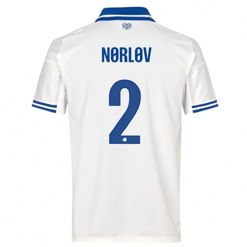 Danxen Women William Nørløv #2 White Blue Home Jersey 2025/26 T-Shirt