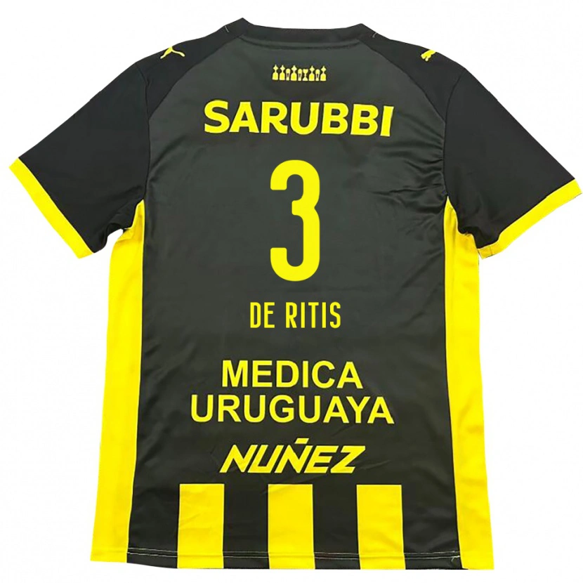 Danxen Women Mathías De Ritis #3 Yellow Black Home Jersey 2025/26 T-Shirt