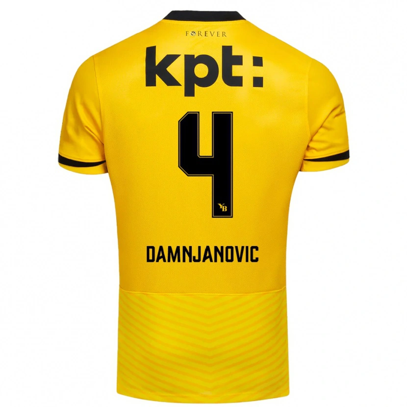 Danxen Women Lazar Damnjanovic #4 Yellow Black Home Jersey 2025/26 T-Shirt