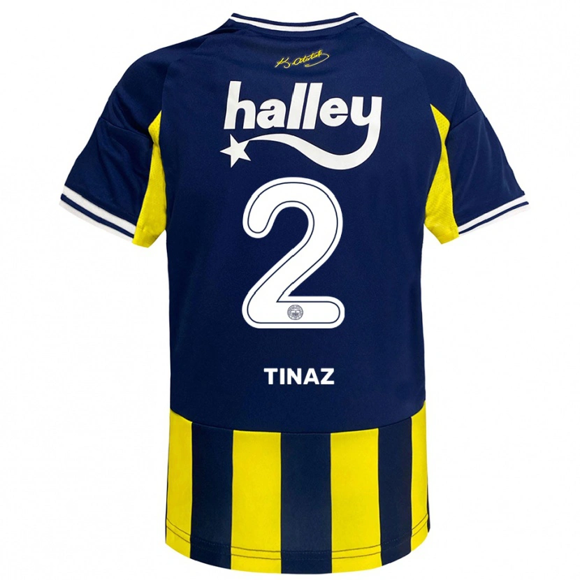 Danxen Women Altuğ Tınaz #2 Yellow Navy White Home Jersey 2025/26 T-Shirt