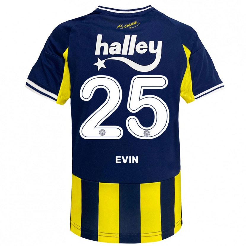 Danxen Women Yiğit Evin #25 Yellow Navy White Home Jersey 2025/26 T-Shirt