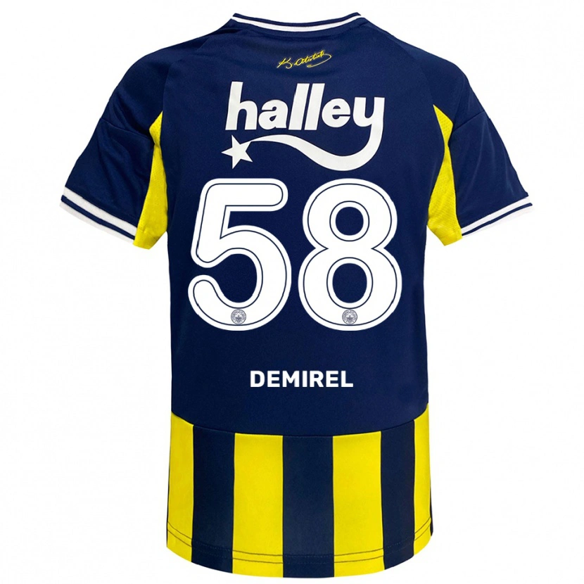 Danxen Women Görkem Demirel #58 Yellow Navy White Home Jersey 2025/26 T-Shirt