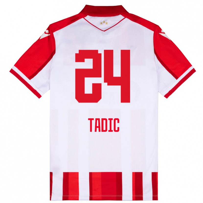 Danxen Women Ilija Tadic #24 Red White Home Jersey 2025/26 T-Shirt