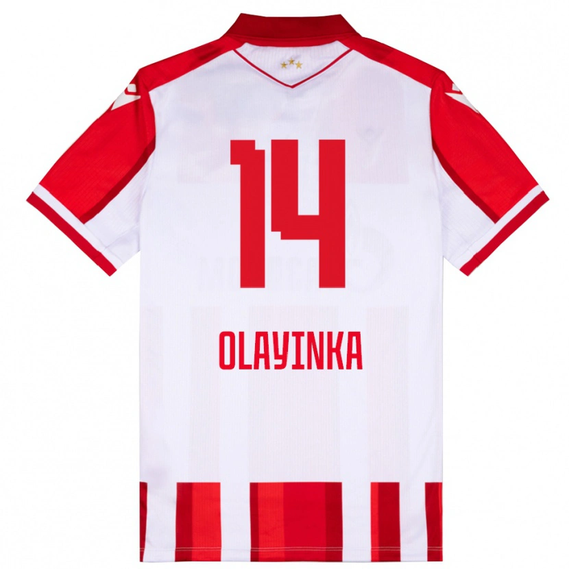 Danxen Women Peter Olayinka #14 Red White Home Jersey 2025/26 T-Shirt