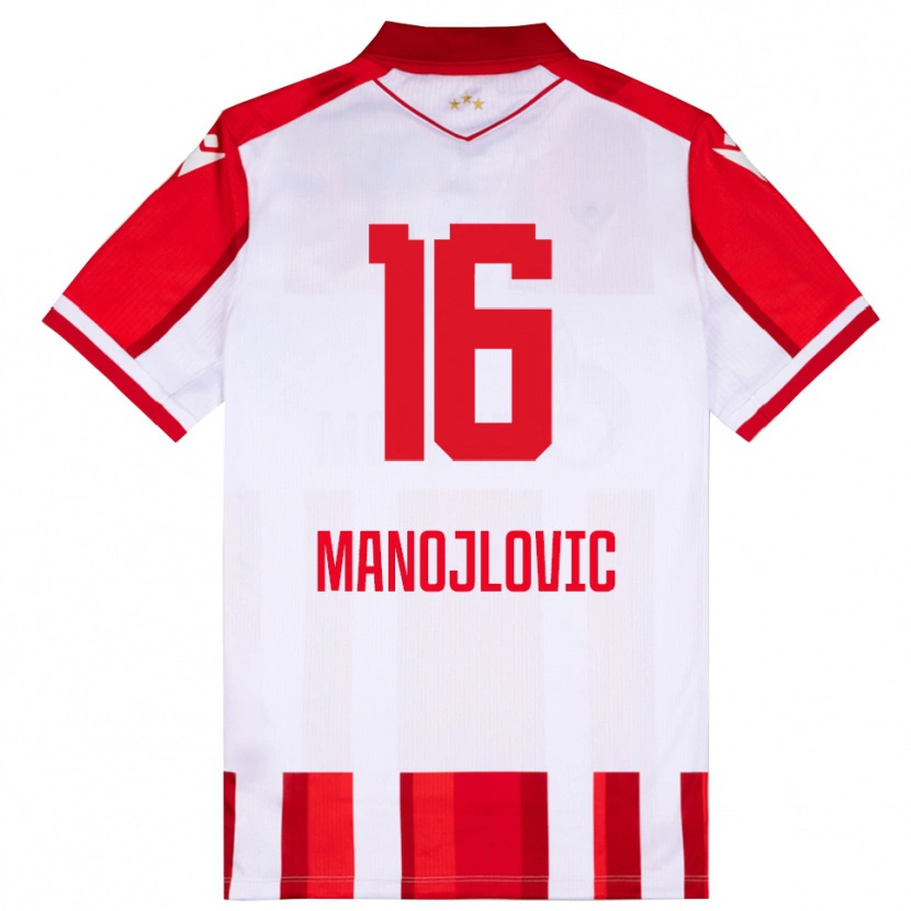 Danxen Women Petar Manojlovic #16 Red White Home Jersey 2025/26 T-Shirt