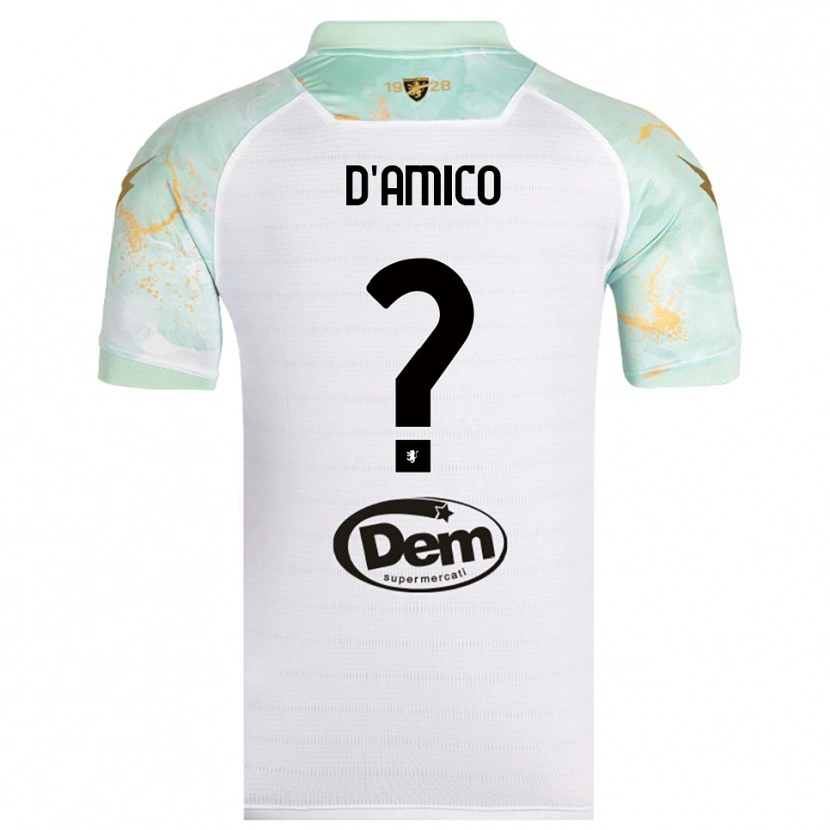 Danxen Women Cristiano D'amico #0 White Black Away Jersey 2025/26 T-Shirt
