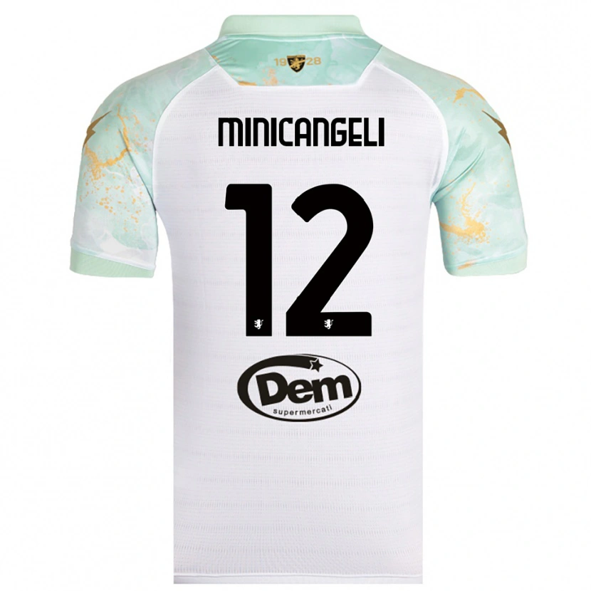 Danxen Women Francesco Minicangeli #12 White Black Away Jersey 2025/26 T-Shirt