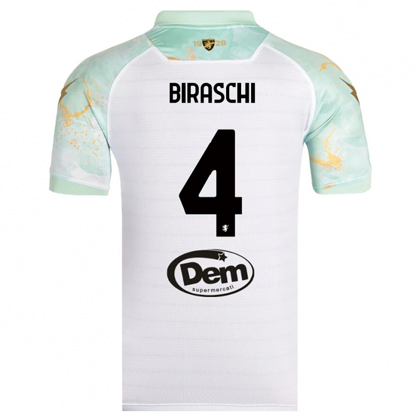 Danxen Women Davide Biraschi #4 White Black Away Jersey 2025/26 T-Shirt