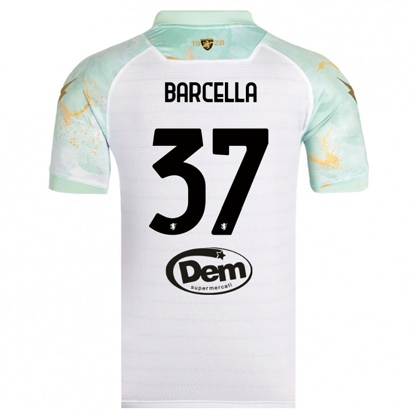 Danxen Women Kevin Barcella #37 White Black Away Jersey 2025/26 T-Shirt
