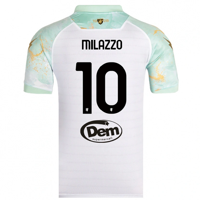 Danxen Women Simone Milazzo #10 White Black Away Jersey 2025/26 T-Shirt