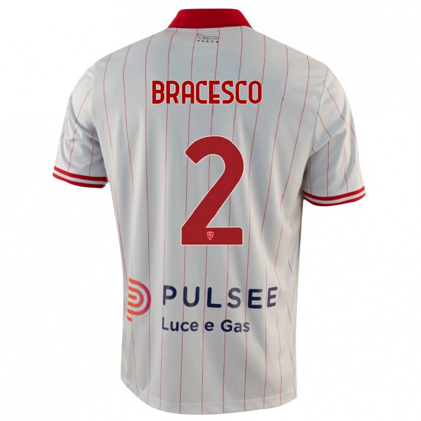 Danxen Women Riccardo Bracesco #2 White Red Blue Away Jersey 2025/26 T-Shirt