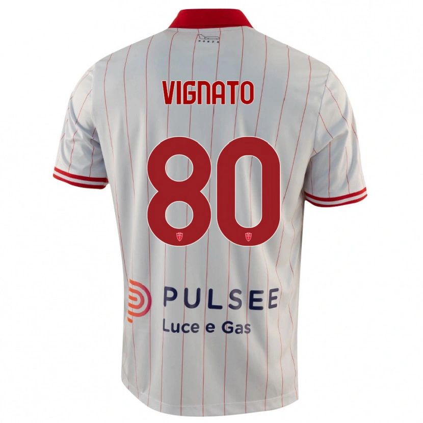 Danxen Women Samuele Vignato #80 White Red Blue Away Jersey 2025/26 T-Shirt