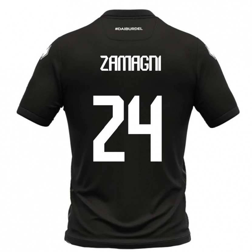 Danxen Women Davide Zamagni #24 Black White Away Jersey 2025/26 T-Shirt