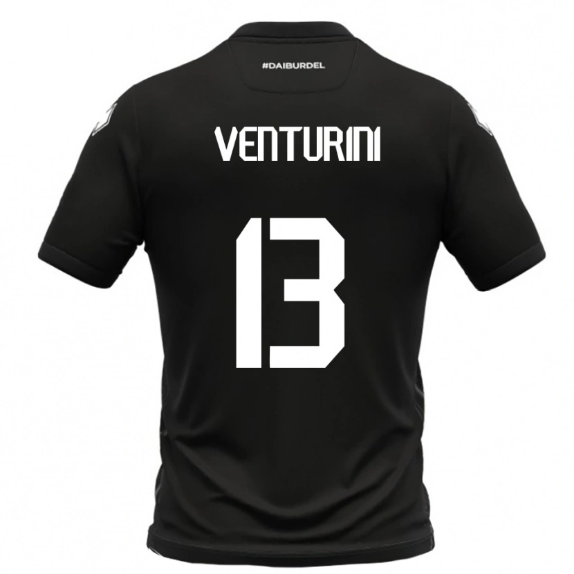 Danxen Women Diego Venturini #13 Black White Away Jersey 2025/26 T-Shirt