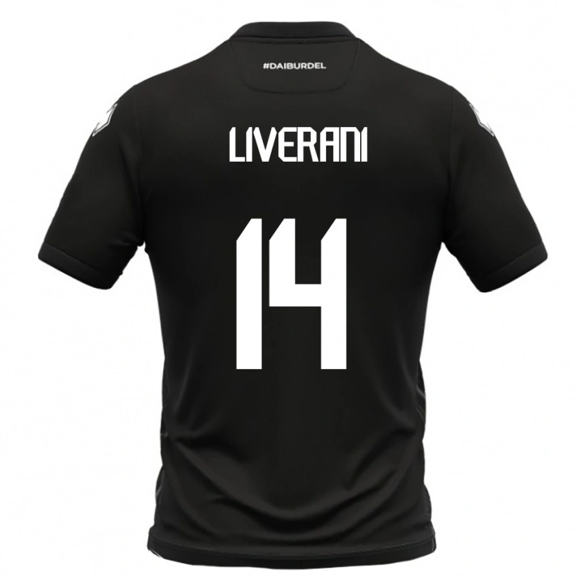 Danxen Women Vittorio Liverani #14 Black White Away Jersey 2025/26 T-Shirt